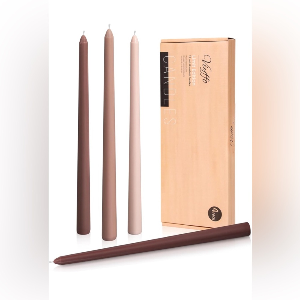 Brown Taper Candles 4 Pack Unscented 12 Inch Tapered Candle